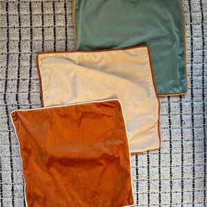 Monday moose 3 throw pillow covers 18x18 velvet orange teal